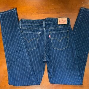 Levi's Dark Blue Pinstripe Ankle Jeans